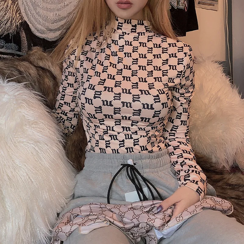 Shstyle, клетчатое облегающее Женское боди с длинным рукавом и воротником, Осень-зима, простые облегающие боди нового дизайна, Прямая поставка
