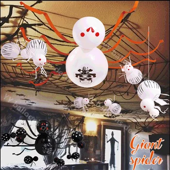 

DIY Halloween Decoration Balloon Spider Ghost Festival Party Supplies Balloon Garland Giant Spider Haunted House Bar Layout