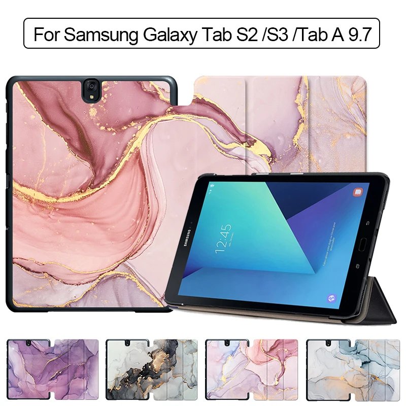 Custodia In Marmo Mtt Per Samsung Galaxy Tab S3 S2 Tab A 9.7 T810 T820 Tab S2 8 Pollici T710 Supporto Magnetico Flip Smart Tablet Cover Funda