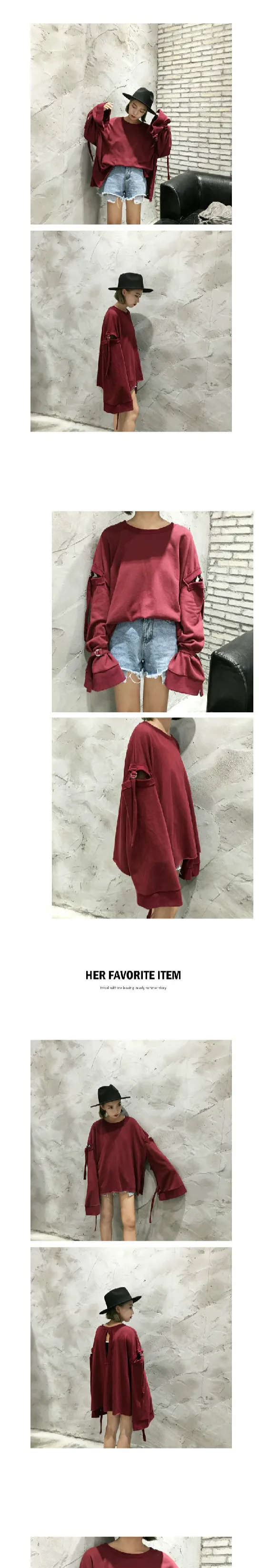 [XITAO] весенние корейские модные женские толстовки с широкими расклешенными рукавами, повседневный Женский пуловер, Свободный Топ TL009