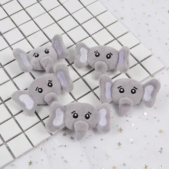 

10PCS/Lot Grey elephant dolls Padded Applique Crafts for Children Headwear Hair clip Accessorie and Garment Accesories
