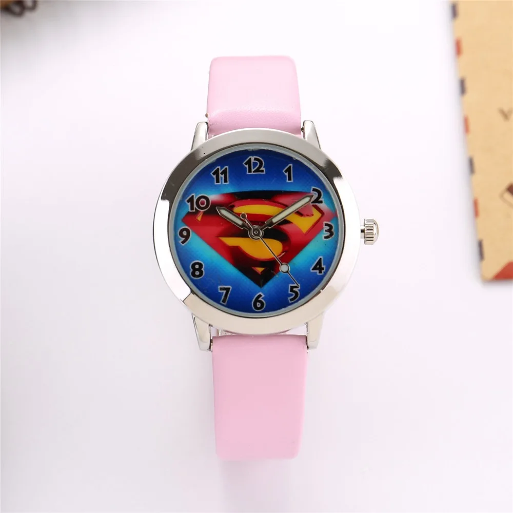 Marvel Hero  Cartoon Watch Hodinky Top Brand Children Leather Strap Quartz Watch Ceasuri Kids Outdoor Clock Boy Girls Gift Saats