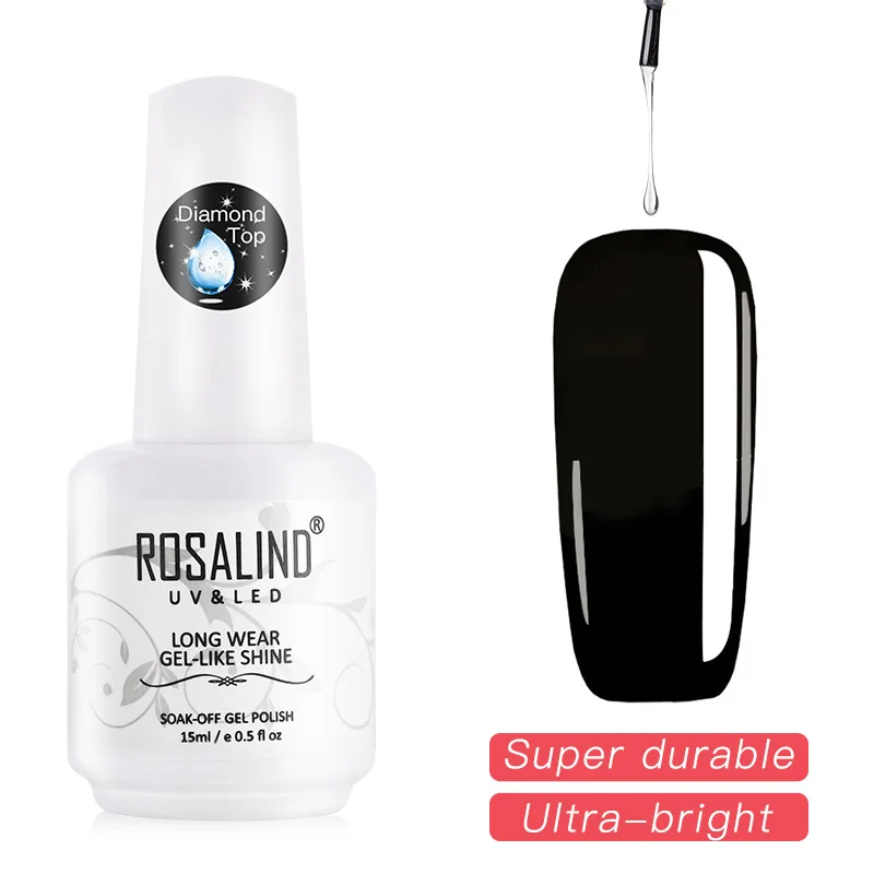 15ML Diamond Top ROSALIND Гель-лак гибридные лаки для ногтей Маникюр УФ светодиодный полуперманентный гель для ногтей впитывающий Гель-лак базовое верхнее покрытие 15 мл цвет - Цвет: 15ML Diamond Top