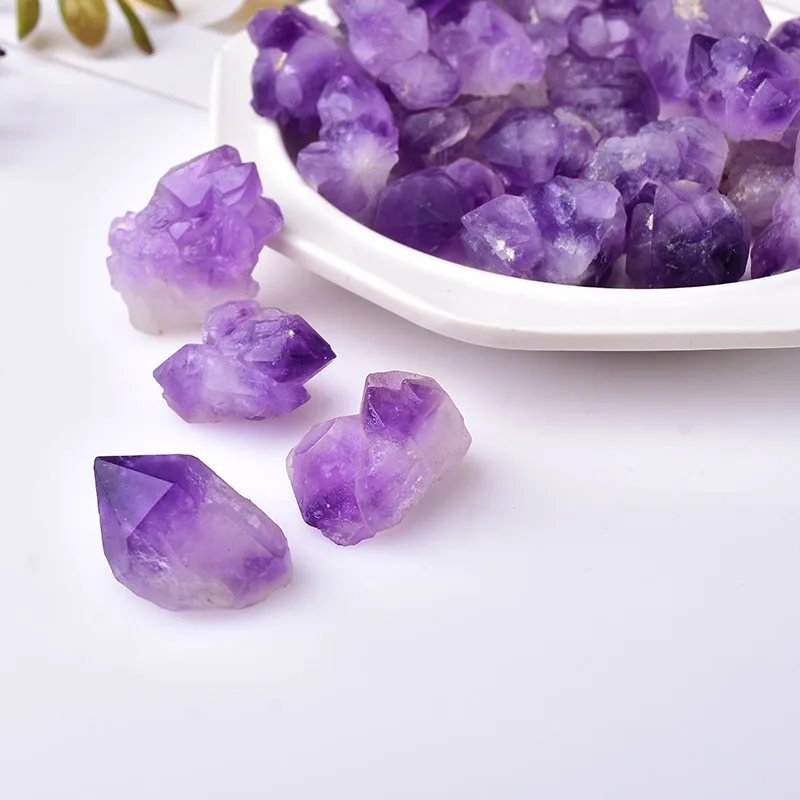 Natural Crystal  Minerals Amethyst Rose Quartz Raw Crystals Lrregular Shape Rough Rock Stone Reiki Healing Crystals