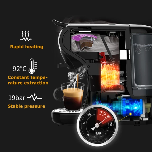 HiBREW Coffee Machine 19 Bar 3in1&4in1 Multiple  Capsule Espresso  Cafetera , Pod  Coffee Maker Dolce Milk&Nexpresso &Powder  H1 3