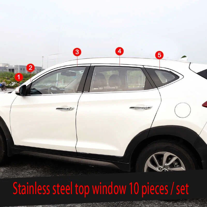 

Car Styling Stainless Window Chrome Pillar Post Posts Cover Trim Molding Accent Protector For Hyundai Tucson 2015 TO 2019