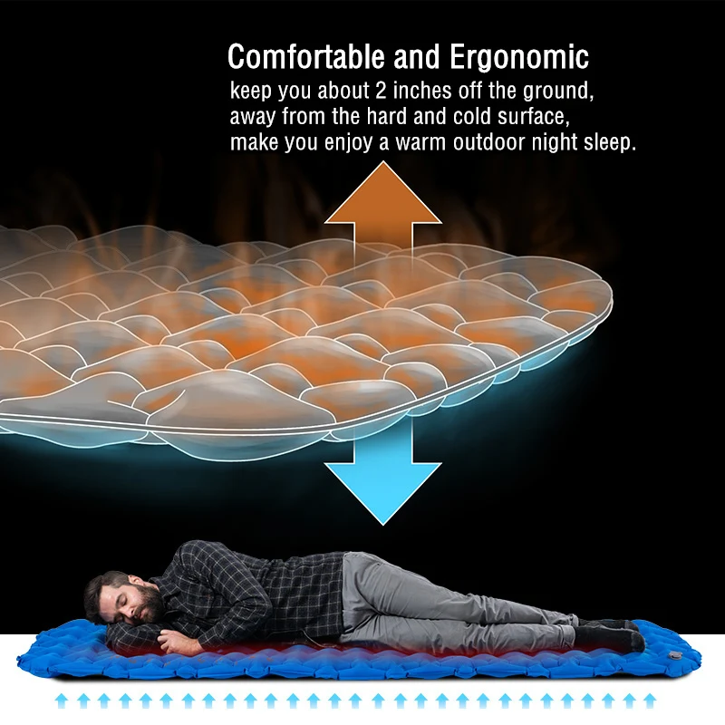 Naturehike Ultralight Folding Waterproof Single Inflatable Camping Mat Air Mattress Bed Sleeping Mat Backpacking Sleeping Pad