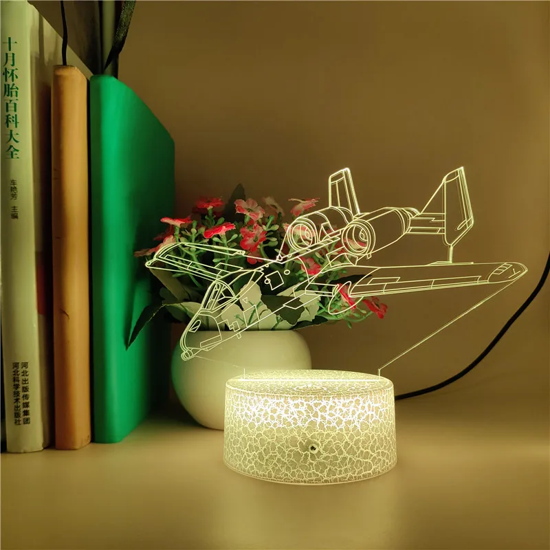Bluetooth динамик 3D Led домашний декор 7 цветов Изменение вертолет моделирование