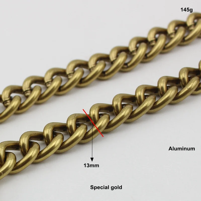 10 метров, 1 метр, 13 мм, алюминиевая цепь, ретро цвет, роликовый светильник, весовая цепь для ручной сумки, сумочки, регулируемый ремешок, старое серебро