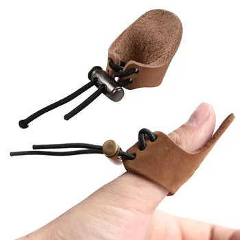 

Forfar Arrow Archery Shooting Hunting Faux Leather Finger Ring Thumb Guard Protector Hunting Bow arrow Accessories