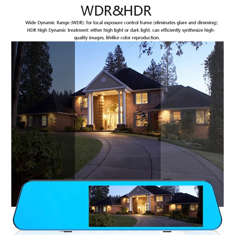 7 дюймов ips 1080P 2.5D пресс-экран резервная камера зеркало автомобиля видеорегистратор