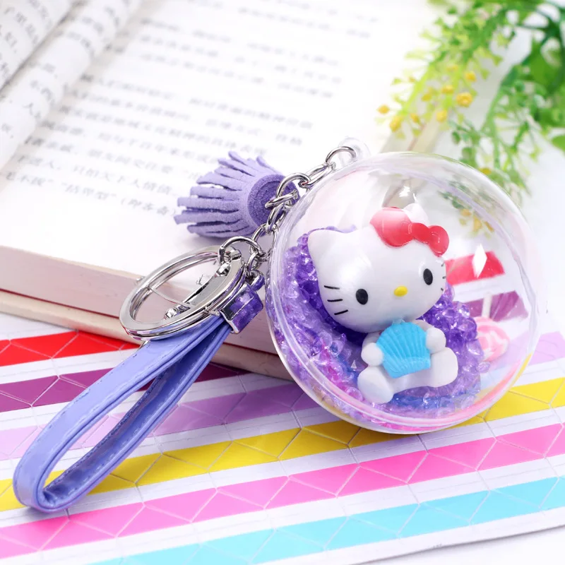 Hello KT hello kitty хрустальный шар KT Cat Сумочка Кулон аксессуары брелок кожаный шнур замша выбранный