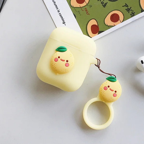 Милый мультяшный беспроводной Bluetooth чехол для наушников для Apple Airpods силиконовый чехол для наушников с кольцом на палец - Цвет: 10