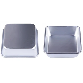 

2 Pcs Aluminum Alloy Mousse Square Cake Mold Cake Mould Bakeware Decorating Baking Tools, 8 Inch & 6 Inch