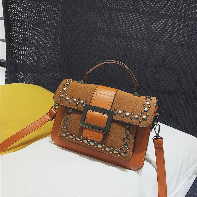 

Korean-style Snowflake Rivet Stereo Square Sling Bag Dull Polish Simple One-Shoulder Oblique WOMEN'S Bag