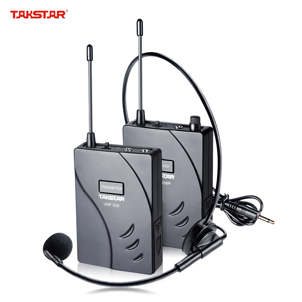 TAKSTAR UHF-938 Upgraded Version Wireless Acoustic Tour Guide Transmitter+ Receiver 50m Effective with Microphone Earphone