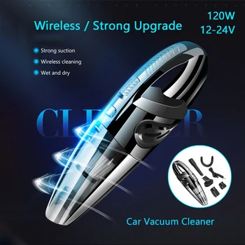 

Car Vacuum Cleaner Portable Wireless 120W 12-24V Car Vacuum Cleaner Wet and Dry Rechargeable Handheld Home Auto Vacuum Cleaner
