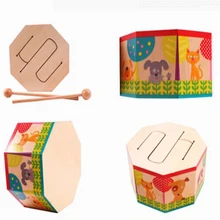 Музыкальная барабанная игрушка, деревянный обучающий инструмент, игрушка для раннего образования, восьмиугольная детская перкуссия, обучающие игрушки