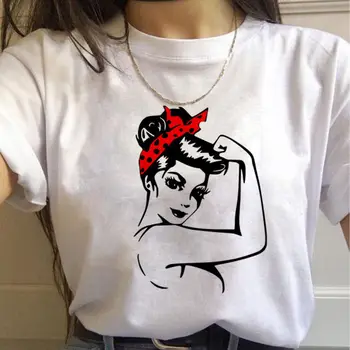 

Feminist Fight Like A Girl Harajuku T Shirt Women Girl Power 90s Graphic Tshirt Grunge Aesthetic Tops Tees