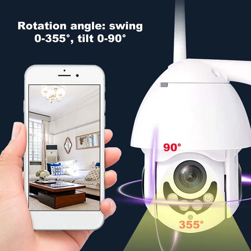 Камера для наружного наблюдения IP66 Wi Fi PTZ 1080p ONVIF iPhone|Камеры видеонаблюдения| |