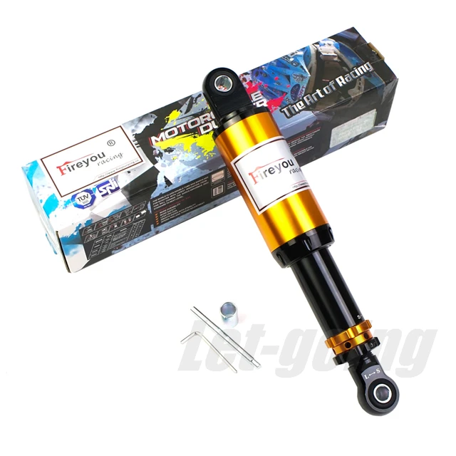 Amortecedores traseiros 280mm 290mm 308mm 320mm suspensão traseira da motocicleta rebote amortecimento garfo scooter sujeira bicicleta vibração amortecedor 2