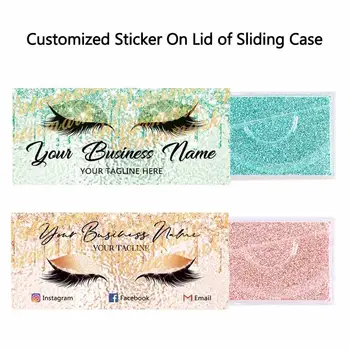 

200pcs Design and Print Large Sticker Covering Entirely on the Lid of Sliding Case Customize Stickers for Your Eyelash Case