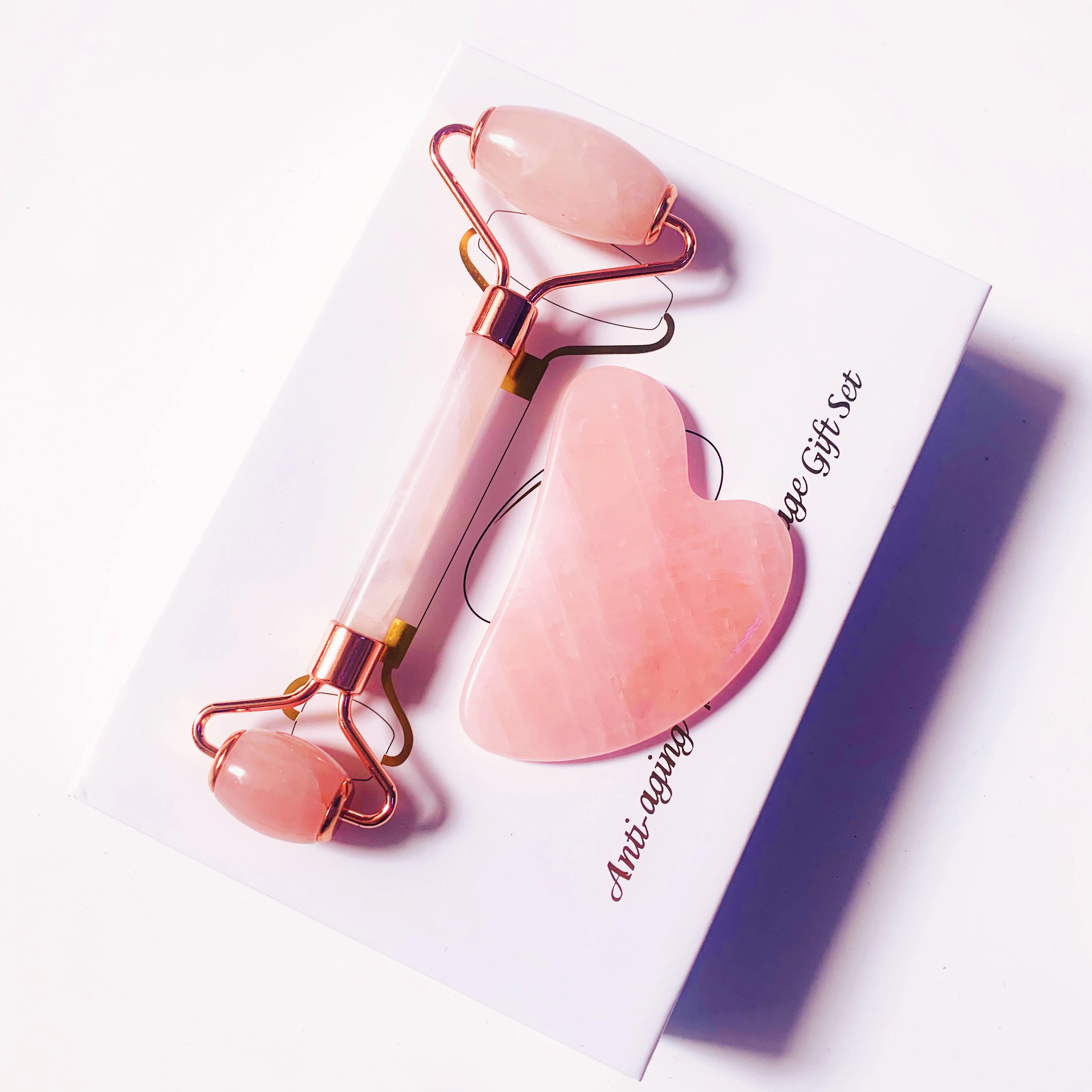 rose quartz roller spa set