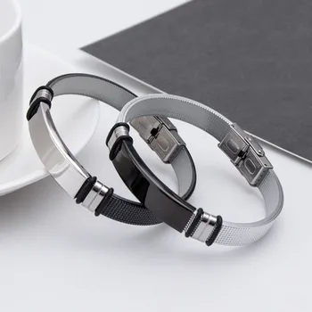 

Genuine Silicone Bracelet Men Homme Steel/Black Stainless Steel Buckle Mens Bracelets 2020 Punk Jewelry Gifts