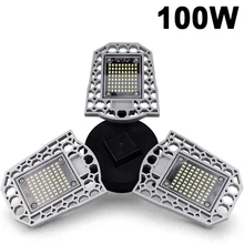 LED Lamp E27 LED Bulb 60W 80W 100W Garage Light 110V 220V Deform Light for Workshop Warehouse Factory Gym