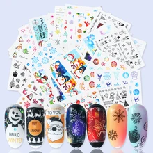 30 шт Рождественские Водные Наклейки для ногтей снежные хлопья зимние водяные знаки слайдеры Сделай Сам дизайн ногтей Полный Обертывания украшения кончик BESTZ779-808