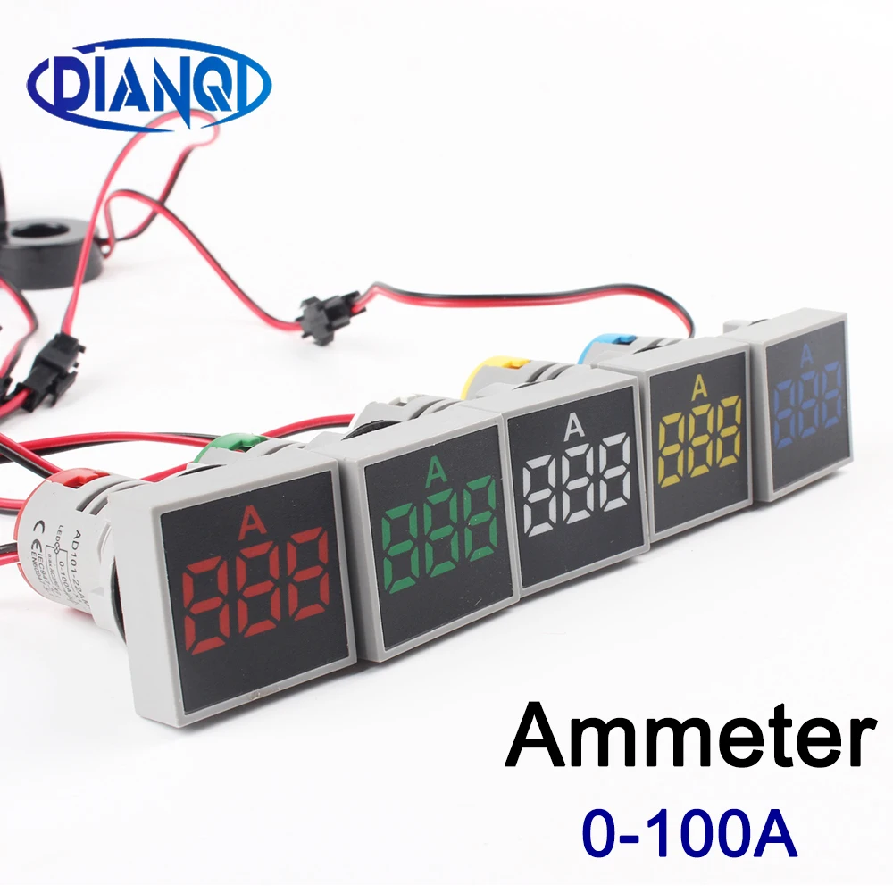 AC60 500V 22 мм светодиодный цифровой Дисплей 0 100A ток mete метр Индикатор Пилот