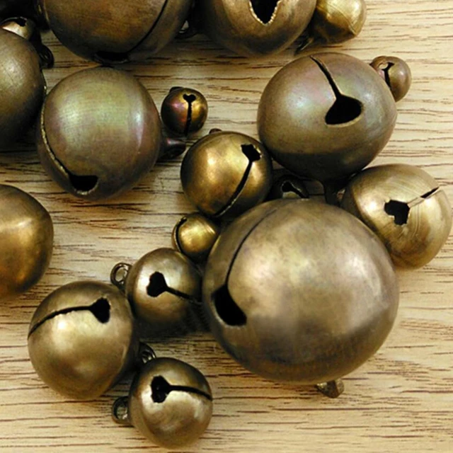 Small jingle bells *50 gold or silver plated metal antique bronze 6mm or  8mm