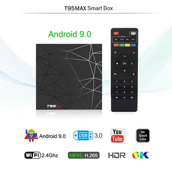 

T95 MAX Smart TV Box Android 9.0 Allwinner H6 Quad Core USD 3.0 Android Set Top Box 2.4Ghz Wifi T95max 4K H.265 Media Player