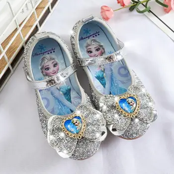 

New Girls Snow Queen Sneakers Elsa Flats Fling Princess Sandals Baby Dance Shoes Kids Children Wedding Shoes