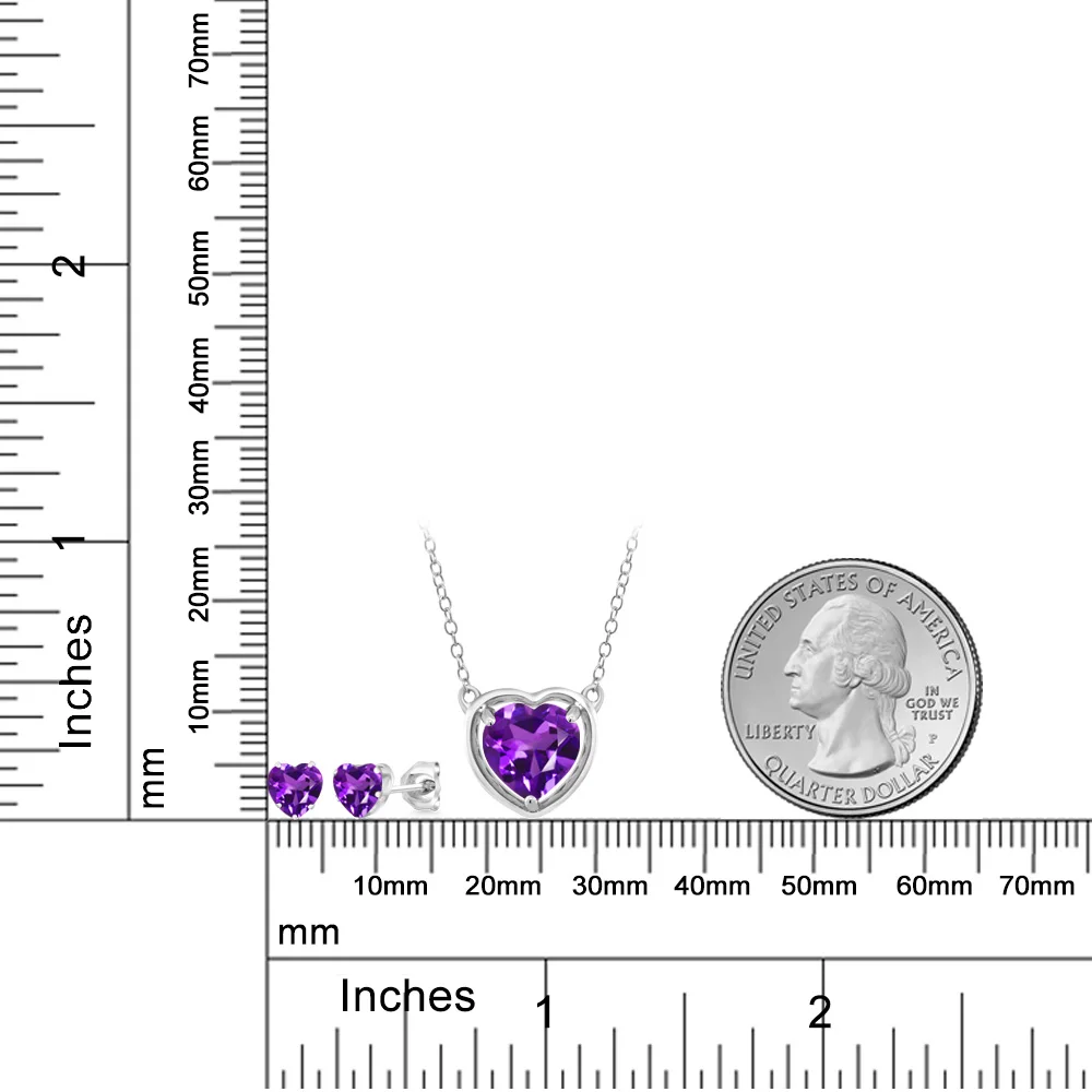 GemStoneKing 3,10 Ct естественная форма сердца Фиолетовый аметист хорошее ювелирное изделие 925 пробы серебро драгоценный камень кулон ожерелье для женщин