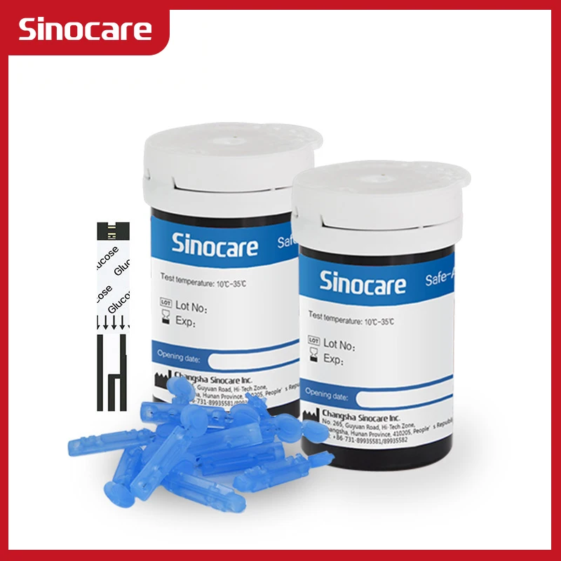 Sinocare 50/100/200/300/400/500 шт для безопасного-Accu измерения уровня глюкозы в крови Тесты