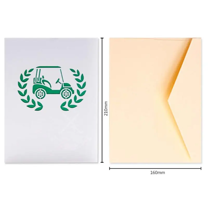  Golf Cart 3D Pop Up Greeting Card Handmade Birthday Wedding Invitation Craft Art - 4000258110786