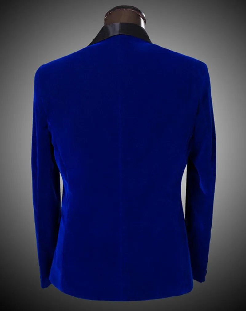 Бархатные Женихи мужские пиковые/шаль Черные нагрудные смокинги для жениха Королевский синий мужские костюмы для свадьбы Лучший человек(пиджак+ брюки