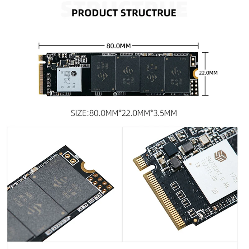 US $107.29 SSD M2 NVME SSD 1TB M2 SSD PCIE Nvme Internal Solid State Drives Hard Disk With Heat Sink Sticker For Win 10 For Laptop PC M2