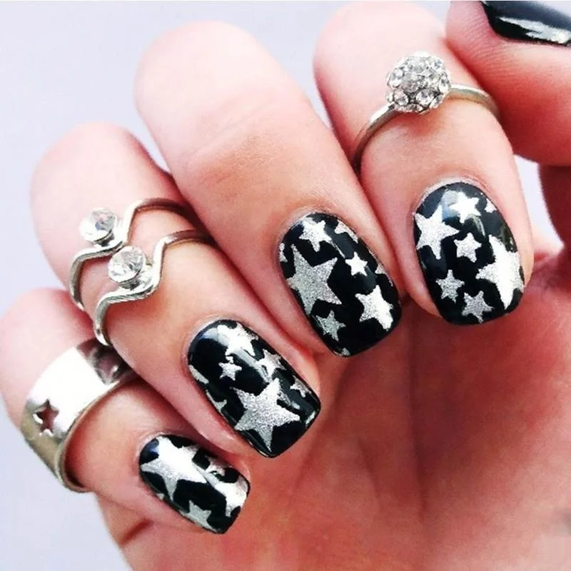 Лазерная Звезда винил для ногтей трафареты для ногтей полые наклейки для ногтей инструменты для дизайна ногтей DIY