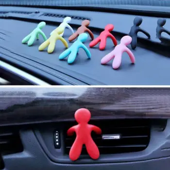 

ABS Lovely Cartoon Small People Car Air Vent Freshener Aroma Clip Diffuser Fresh Scent Freshen Car Air Car Interior Decoration Y