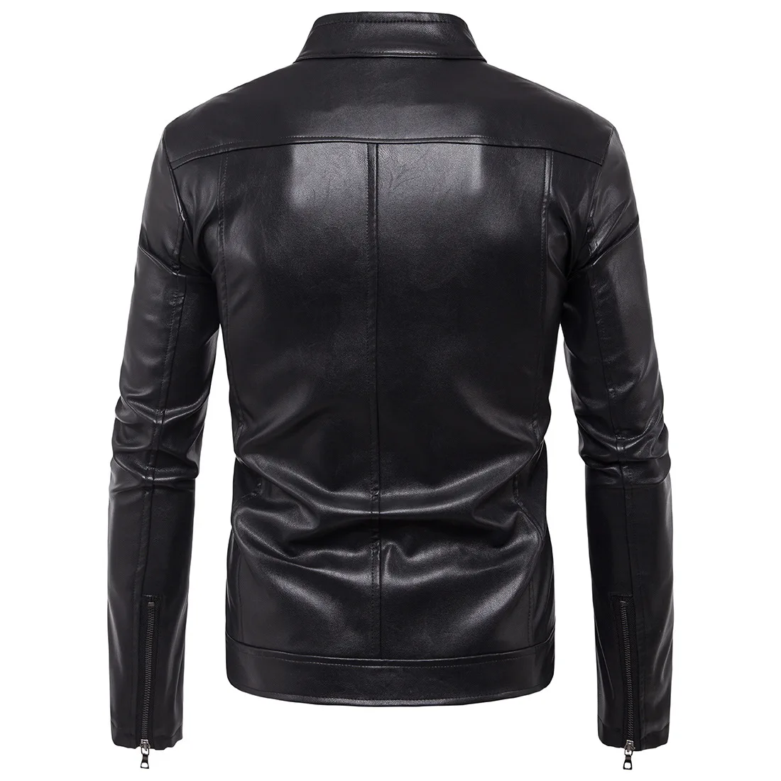 

Ouma New Style Men Locomotive Rivet Leather Coat Handsome Leather Jacket Coat For B007