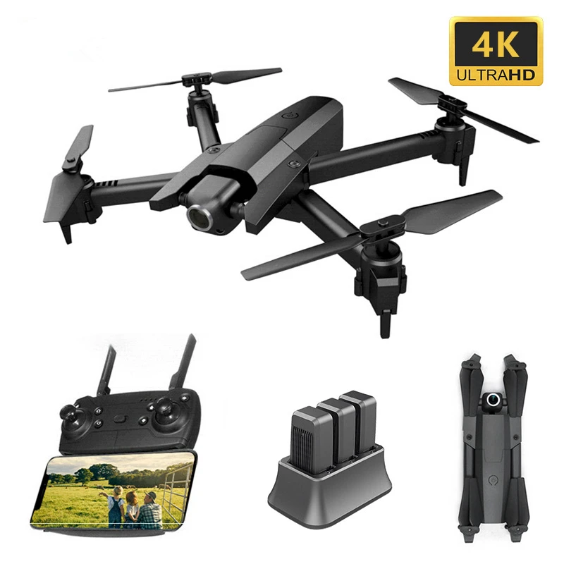 Квадрокоптер AZMA складной с двойной камерой Wi Fi FPV 720P 4K HD|Радиоуправляемые
