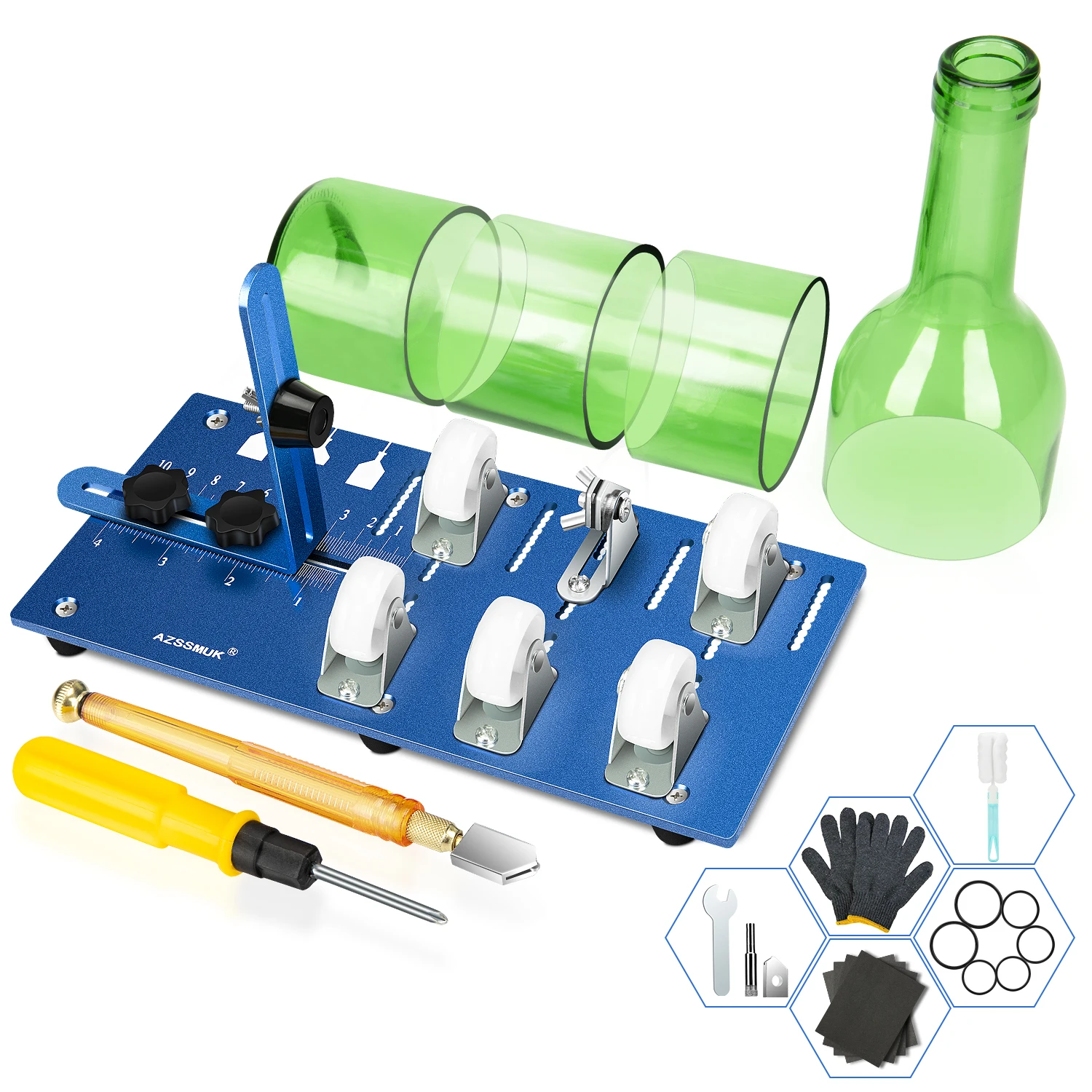Glass Bottle Cutter Cutting Thickness 2-10mm Aluminum Alloy Better Cutting Control Create Glass Sculptures