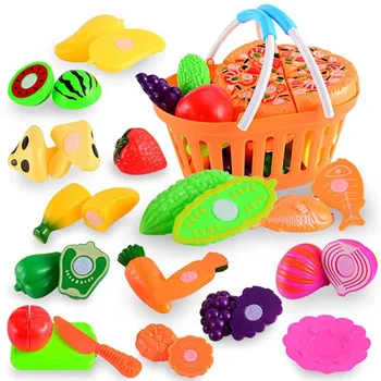 

6/10/16/24PCS Children Kitchen Pretend Play Toys Cutting Fruit Vegetable Food Miniature House Educational Toys Set Gift