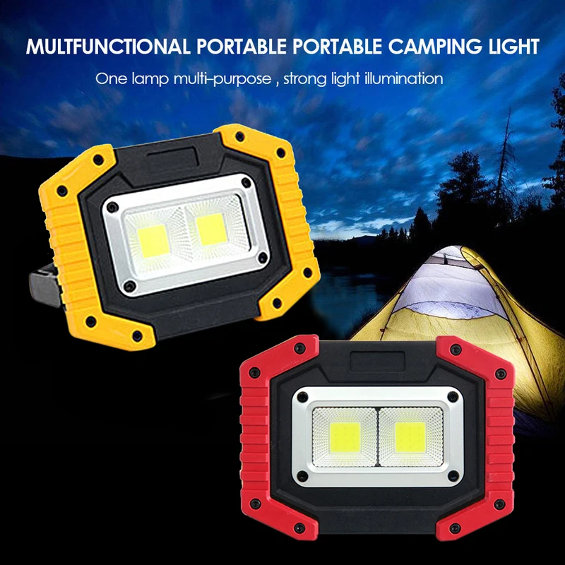 LED Work Light Waterproof Emergency USB Rechargeable Flood Lamp Power Bank