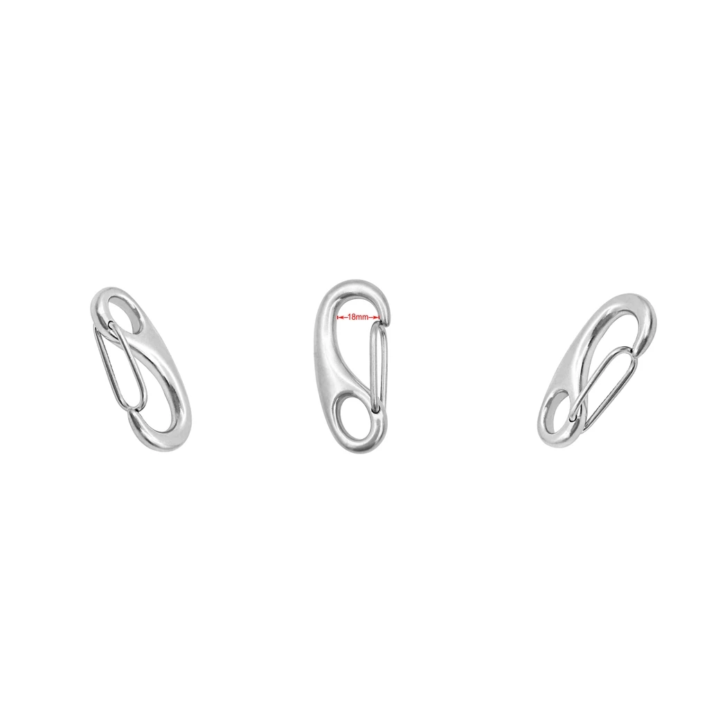 3x Boat Marine Clip 50mm Stainless Steel Snap Hook Carabiner