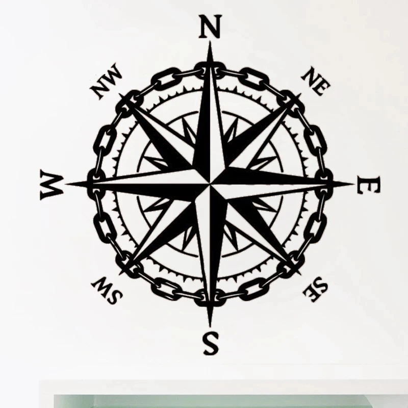 

Wall Stickers Murals DIY Poster Vinyl Waterproof Nautical Compass Wind Rose Kids Livingroom Room Home Decoration Decals DW9680