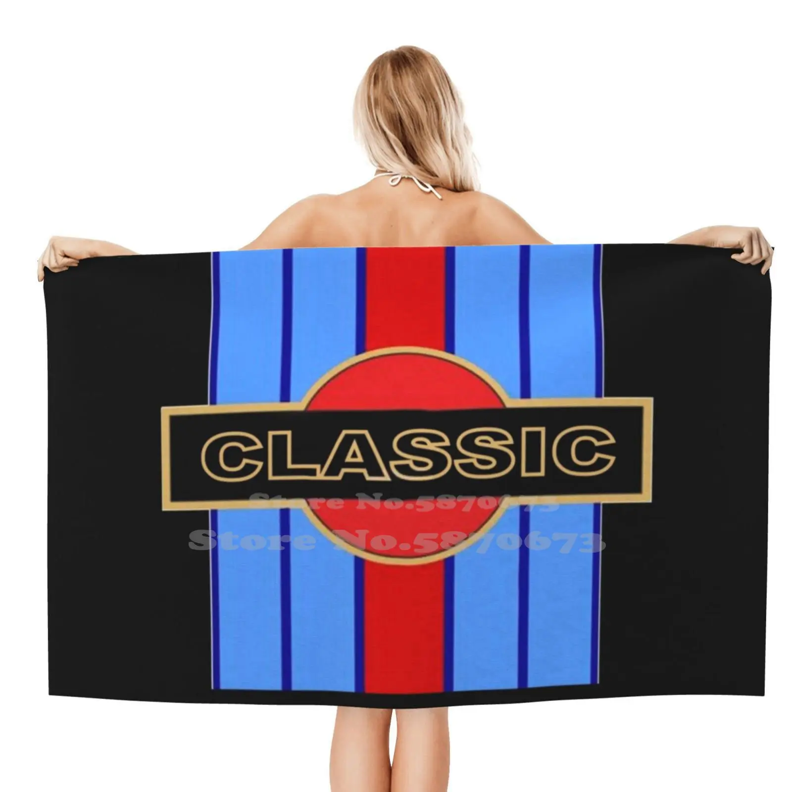 Le Mans Classic ~ Trasparente Lettering Asciugamano Morbido High Quanlity Sport Telo Mare Le Mans Cool Motorsport Stripes Nlue Red I
