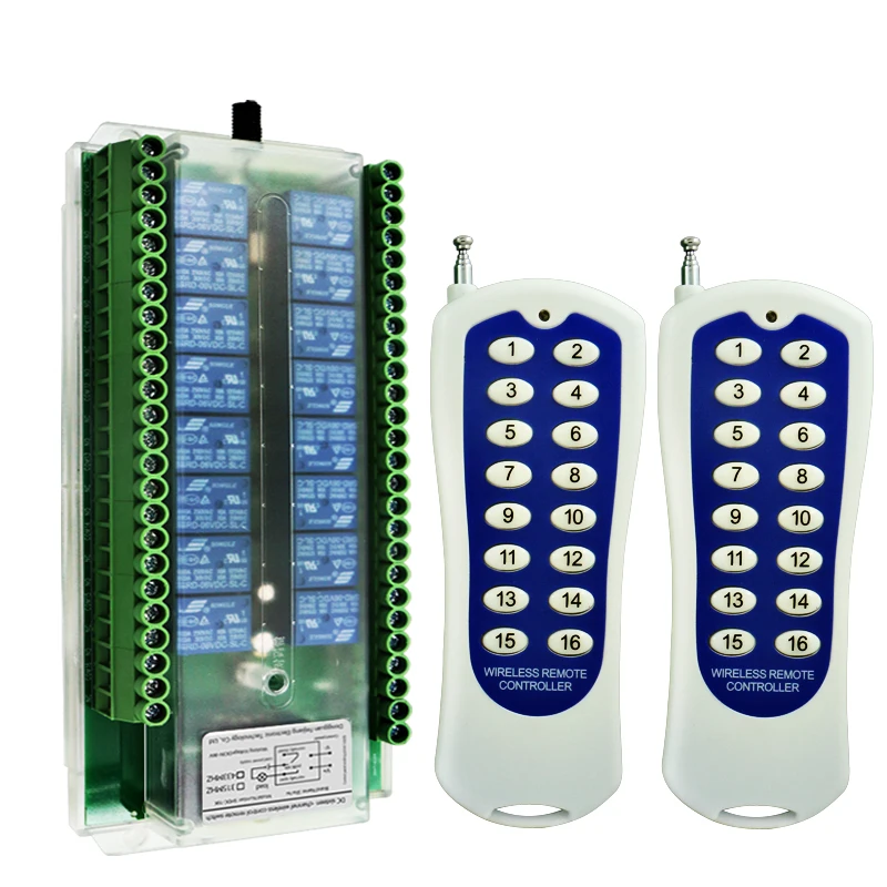 Interruptor de Controle Remoto sem Fio para Luz Placa de Controle do Pwb com Relés 12v Placa de Relé 433mhz rf 16 ch 12v 24v 36v 48v